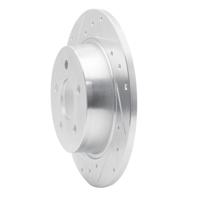 Alfa Romeo 166 Brake Rotor (1) - Rear Left - R1 Concepts - Drilled & Slotted - Silver - `99-`07